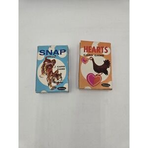 Vintage Whitman Card Games 1950s Snap & Sealed Hearts  Animals